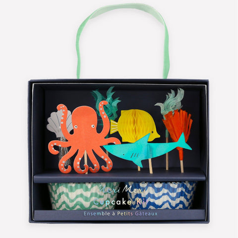 Meri Meri Octopus & Shark Cupcake Kit, x24 toppers