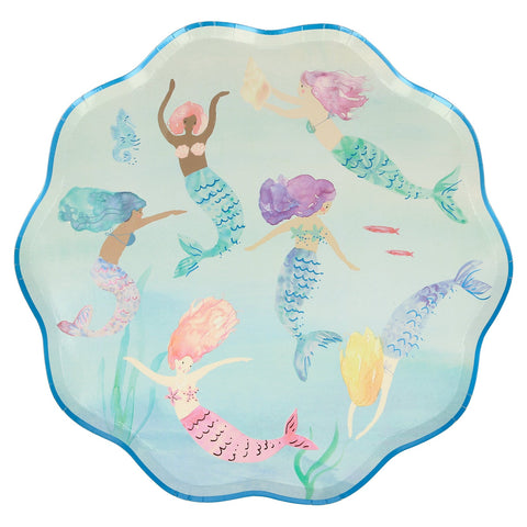 Meri Meri Mermaids Swimming Plates, x8
