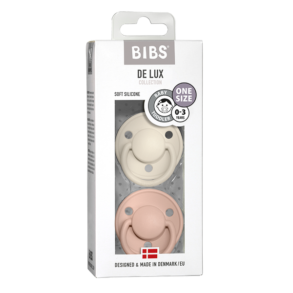 BIBS De Lux 2 PACK Ivory/Blush Silicone One Size