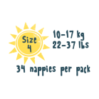 Kit & Kin eco nappies Size 4, 9-14kg (34 pack)