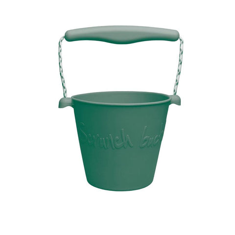 Scrunch Beach Bucket, Foldable - Dark Green