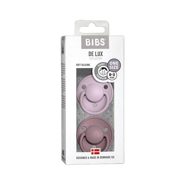 BIBS De Lux 2 PACK Dusky Lilac/Heather Silicone One Size