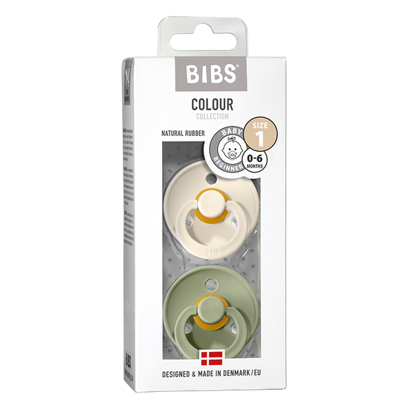 BIBS Colour 2 PACK Ivory/Sage Size 3