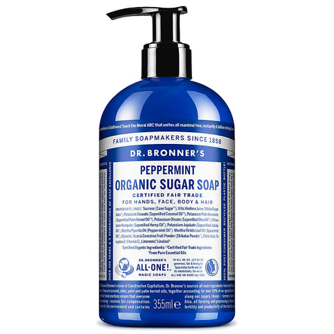 Dr Bronner's Sugar Soap Baby Peppermint, 355ml