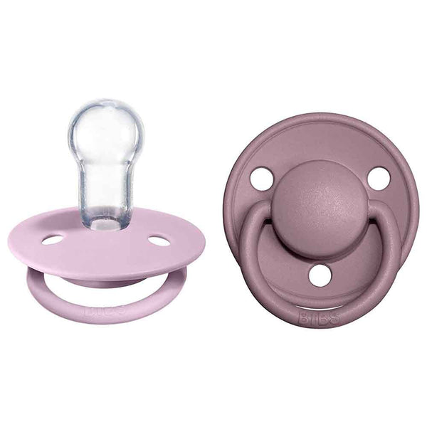 BIBS De Lux 2 PACK Dusky Lilac/Heather Silicone One Size