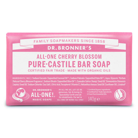 Dr Bronner's Pure Castile Bar Soap Cherry Blossom, 140g