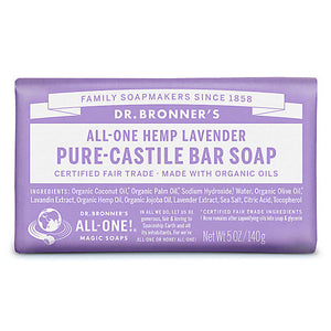 Dr Bronner's Pure Castile Bar Soap Lavender, 140g