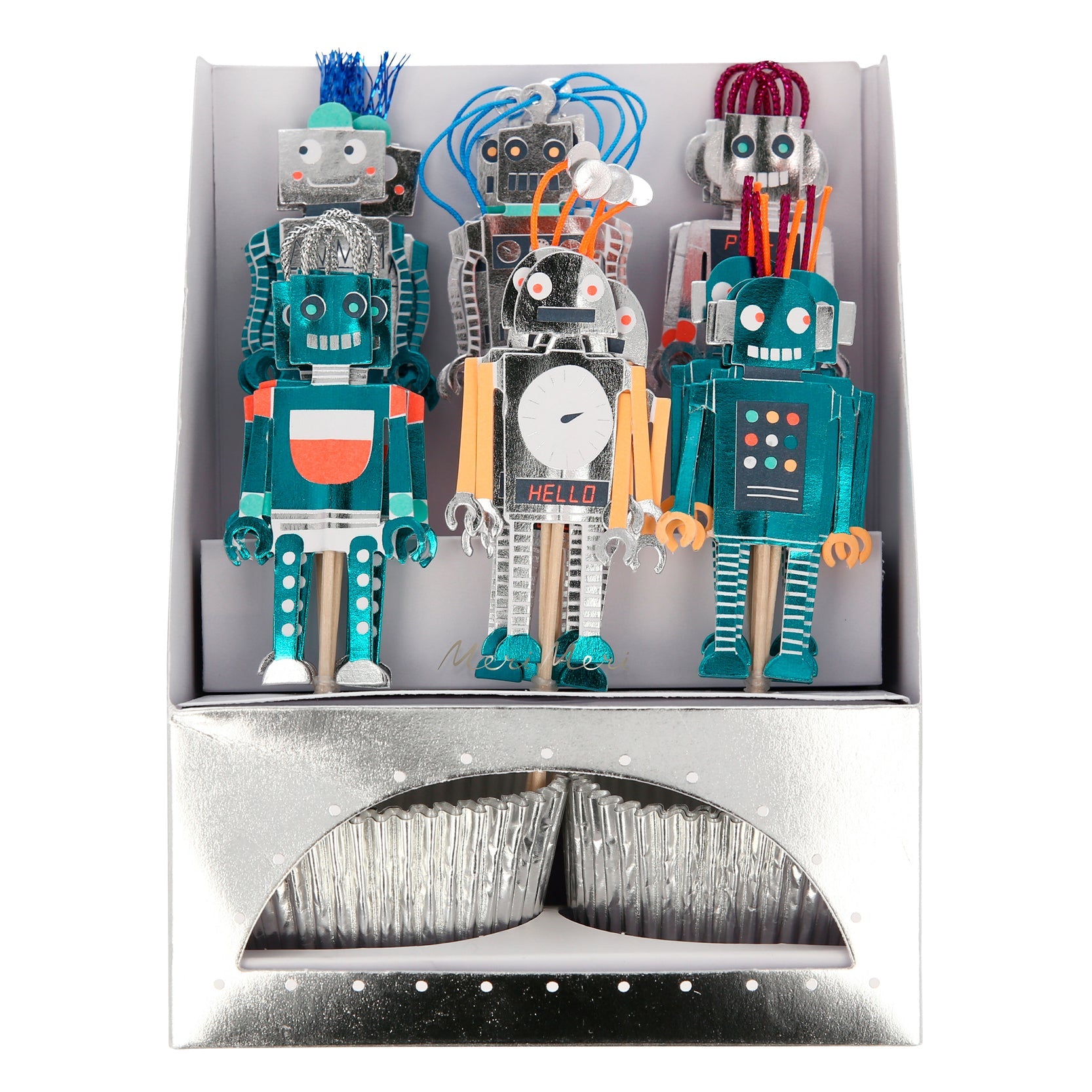 Meri Meri Robot Cupcake Kit, x24 toppers