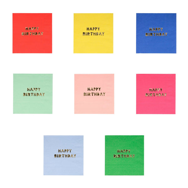 Happy Birthday Small Napkins (x 16)