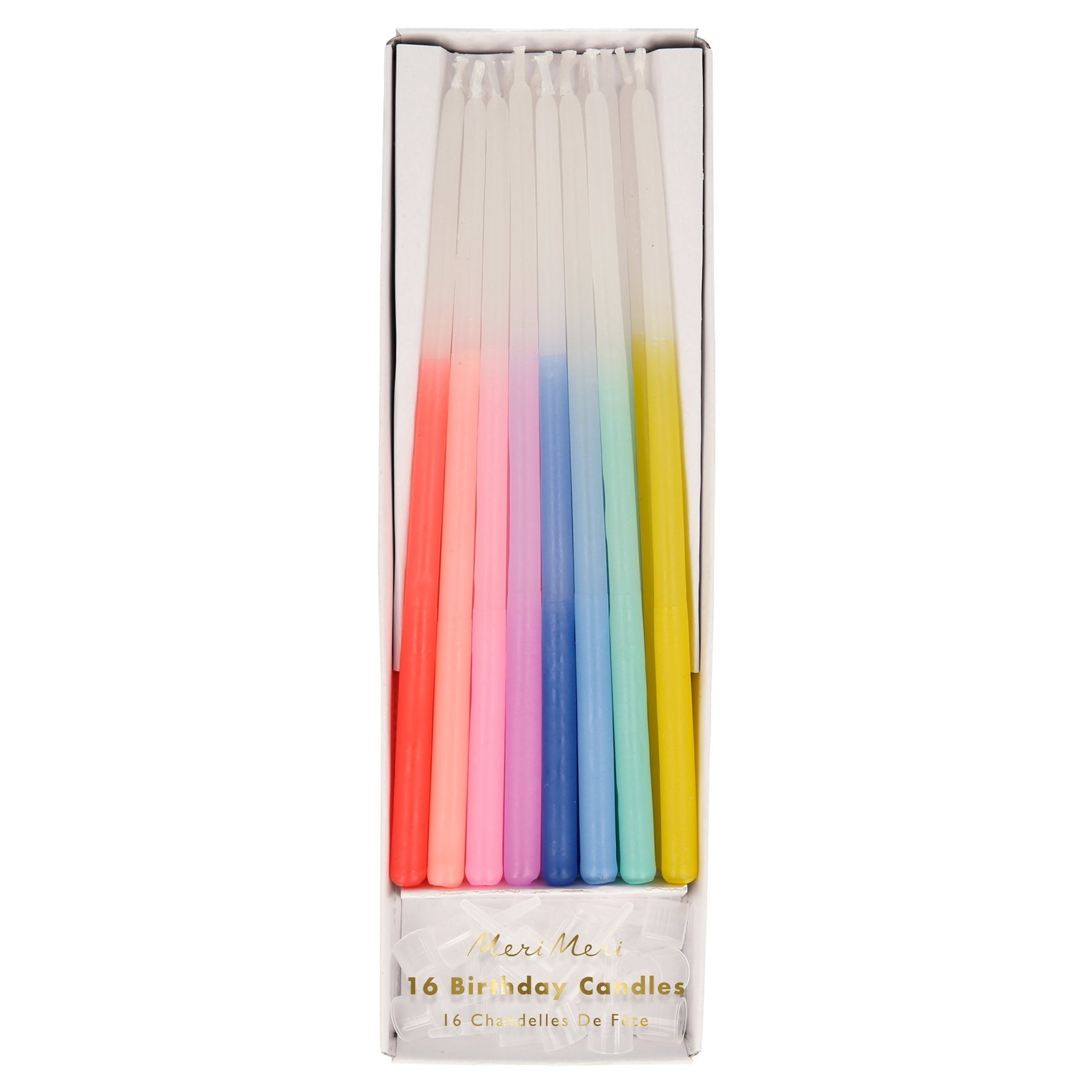 Meri Meri Rainbow Dipped Tapered Candles x16