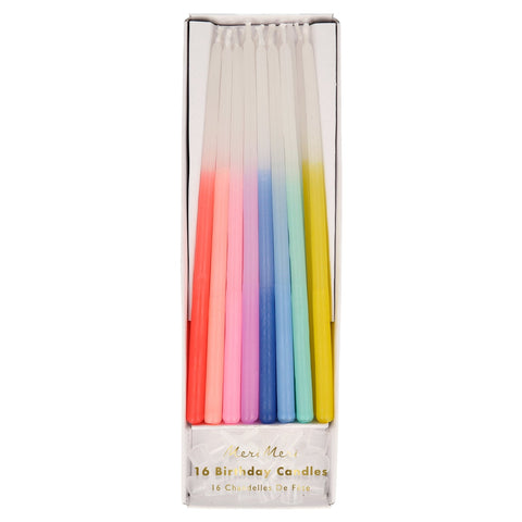 Meri Meri Rainbow Dipped Tapered Candles x16