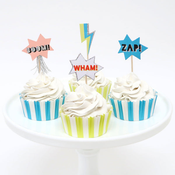 Meri Meri Superhero Cupcake Kit, x24 toppers