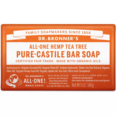 Dr Bronner's Pure Castile Bar Soap Tea Tree, 140g