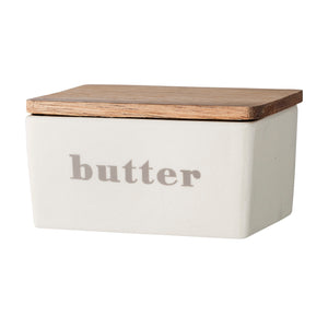 Butter Box, Grey, Stoneware