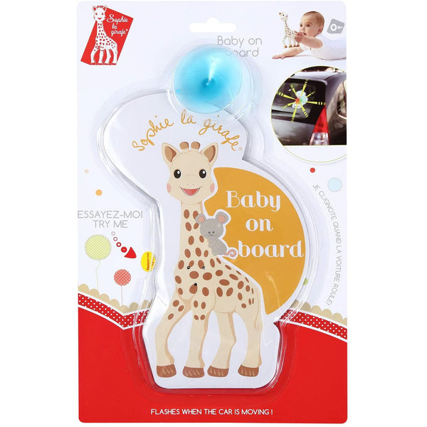 Sophie la girafe Flashing Baby on Board Car Sign with Suction Pad