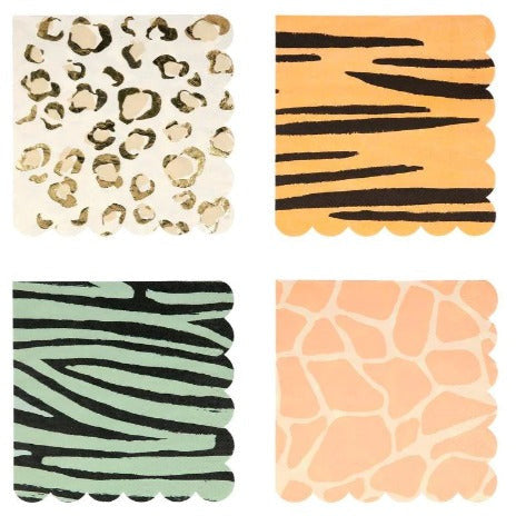 Meri Meri Safari Animal Print Small Napkins, x16