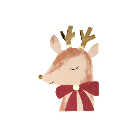 Meri Meri - Reindeer with bow napkins x16