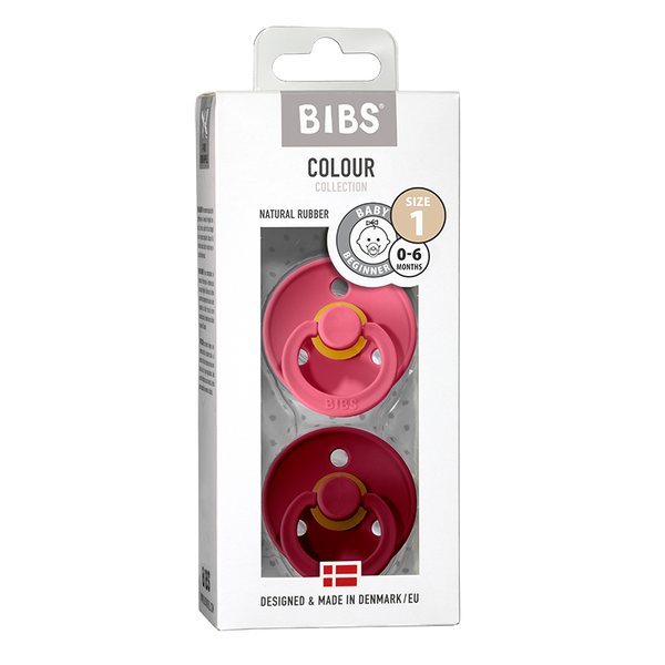 BIBS Colour 2 PACK Coral/Ruby