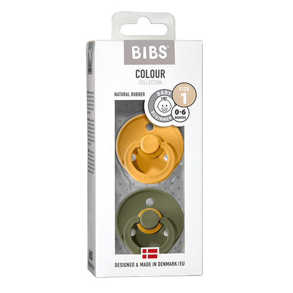 BIBS Colour 2 PACK Honey Bee/Olive