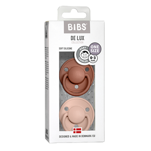 BIBS De Lux 2 PACK Woodchuck/Blush - Silicone One Size