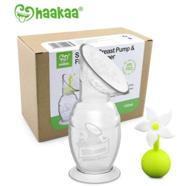 Haakaa Generation 2 Silicone Breast Pump with Suction Base 150ml & Flower Stopper Gift Box