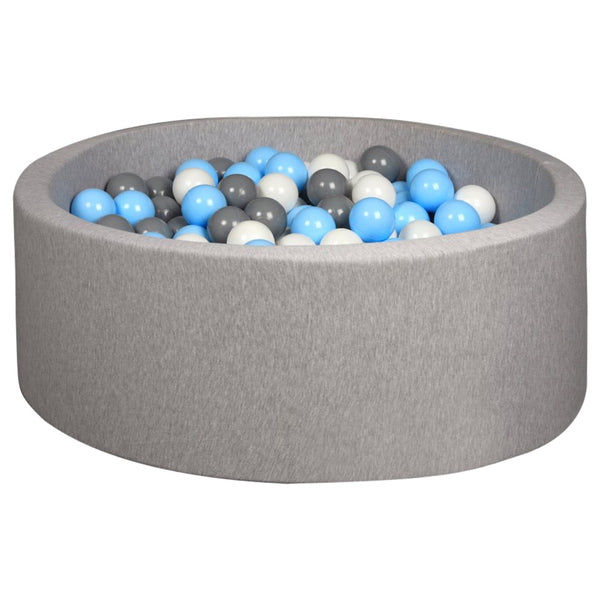 Larisa & Pumpkin Light Grey Ball Pit with 200 (Grey/Blue/White) Balls