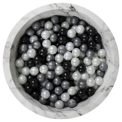 Larisa & Pumpkin Marble Ball Pit with 200 (Silver/Pearl/Black) Balls
