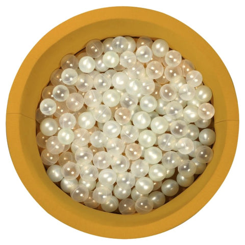 Larisa & Pumpkin Mustard Ball Pit with 200 (Pearl/Clear) Balls