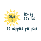 Kit & Kin eco nappies Size 5, 12kg+ (30 pack)