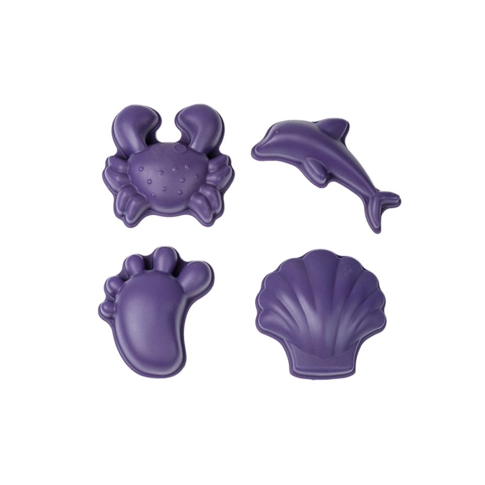 Scrunch Beach Sand Moulds (set of 4) - Dark Purple