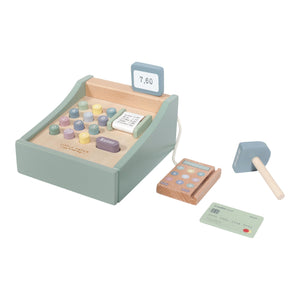 Wooden toy cash register with scanner - Little Dutch