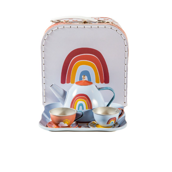 Tea Set in Suitcase Rainbow - Little Dutch
