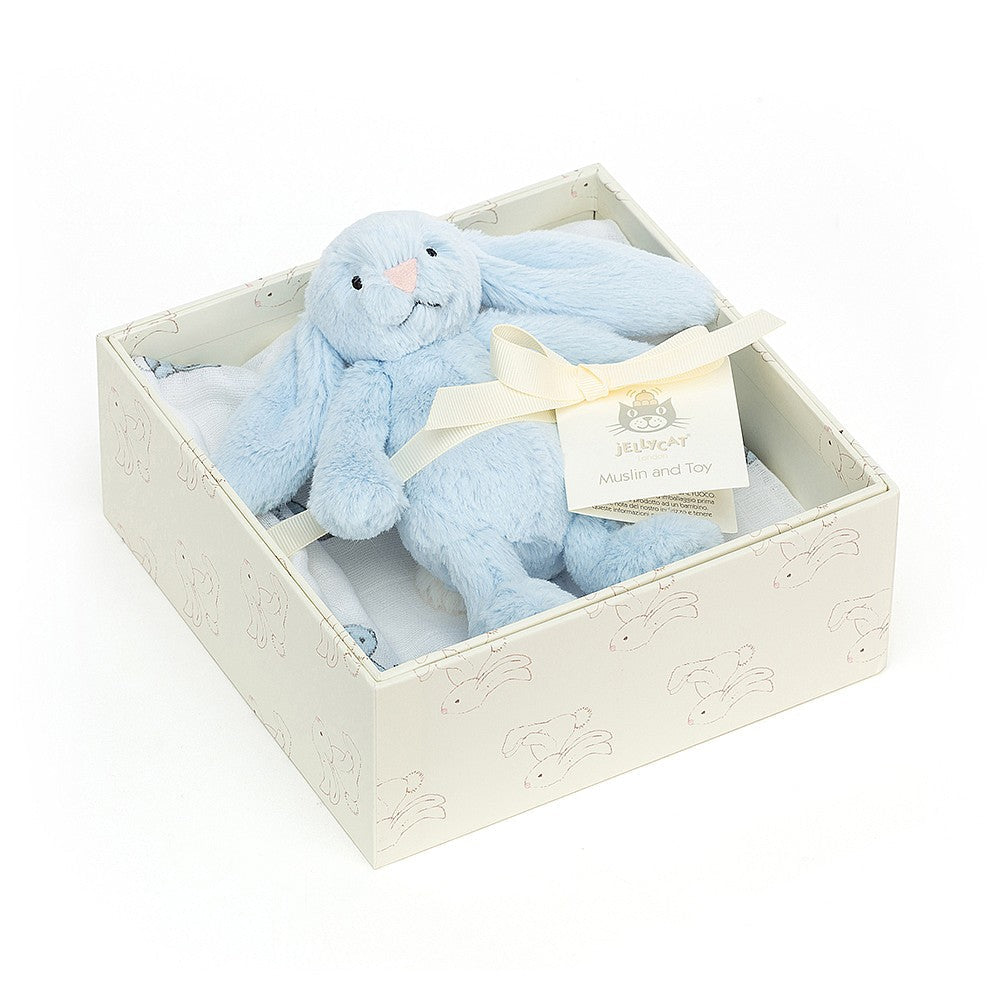 Bashful Blue Bunny Gift Set, Muslin and Toy