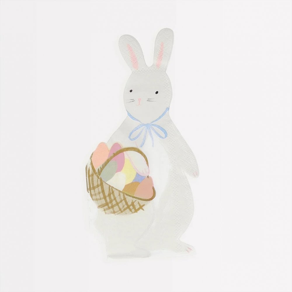 Bunny With Basket Napkins x16